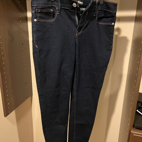 Express Women's Midnight Blue Skinny Jeans/Mid Rise - Picture 3 of 7